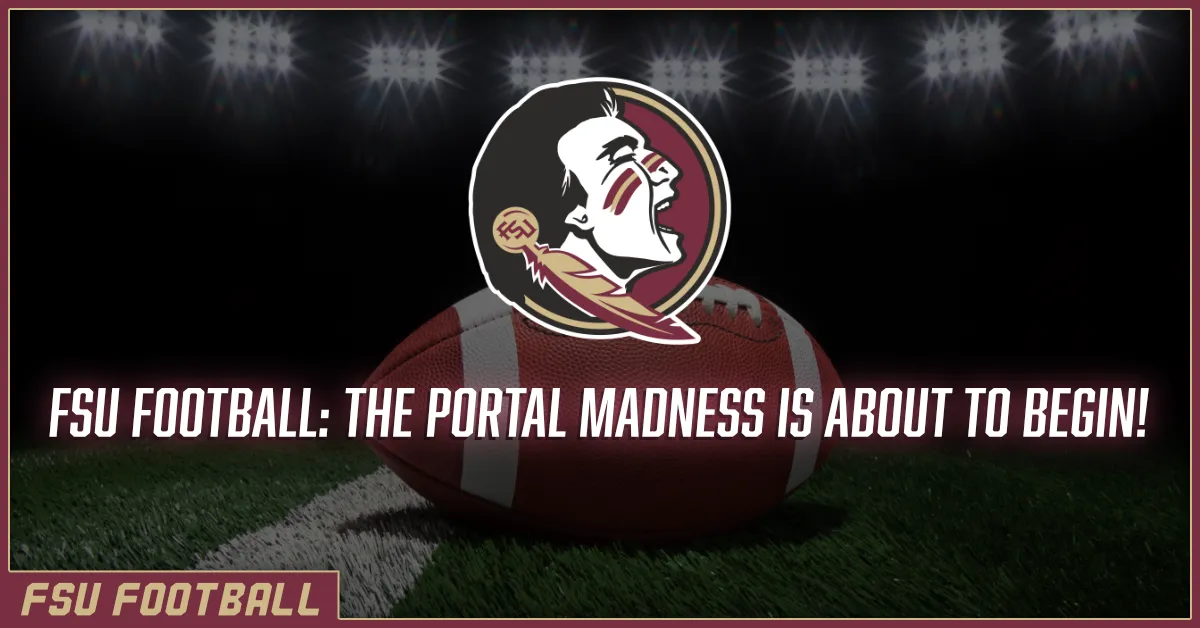 FSU logo and article title over an image of a football laying on the grass